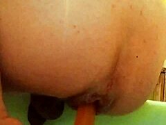 feeling intense pleasure from anal smashing after fisting with spit as lube