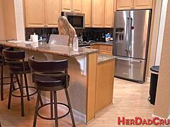 Teen Tittyfucks Stepdad Before Getting Plowed By Monster Cock