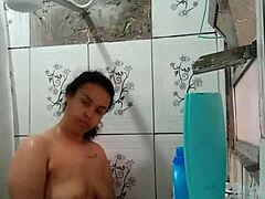Wow! Hot Latina Showers, Exposing Her Wet Pussy!