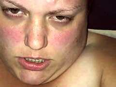 part one of bbw drilling her hairy pussy with toy