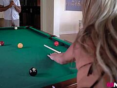 Tucker fucks the milf in billiards while Steven watches