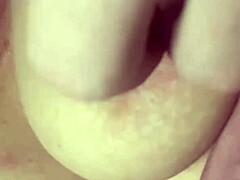 hot blonde shows off her tits 😍