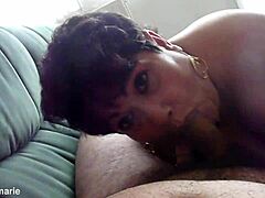 Amateur bitch receives facial after intense blowjob and cumshot in homemade scene.