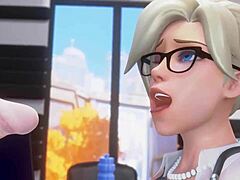 mercy gives an amazing blowjob