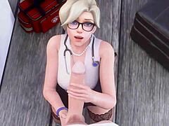 mercy gives an amazing blowjob