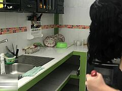 Horny stepsister rides stepbrother's cock in cowgirl, deepthroats and gets creampie