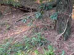 In the woods, she strips naked, looking so hot with her big ass and tiny tits. Just like a nymphet