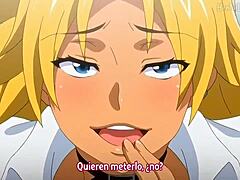 Young brunette schoolgirl hooks up with students in the bathroom for some quick action.