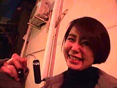Asian Girl Walks Night Alley With Remote Vibrator Buzzing Intensely