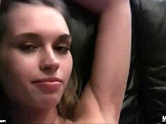 blonde and brunette lesbians have fun