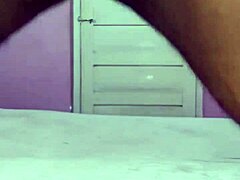 Hot young 18+ brunette with big ass does solo handjob on fat cock in homemade video