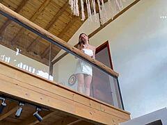 el amigo de mi marido se corrio en mis tetas a escondidas, sexy ass