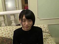 Horny asian girl pleasures herself