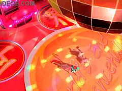 hatsune miku & megurine luka world end dancehall with big tits and cum