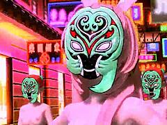 hatsune miku & megurine luka world end dancehall with big tits and cum