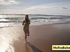 naughty busty blonde sahara skye sucks her friend charles dera's dick and reveals her boobs at the beach