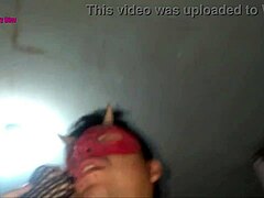 Lingerie-Clad Milf Gives Footjob in Fishnets