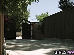 Lesbian in heels tribs and fingers cute babe