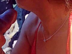 TERESA JONES starts making porn videos in public outdoor blowjob