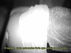 Brazilian housewife in miniskirt invites friend to gloryhole booth for fun.