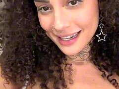Watch Me Unleash My Latina Heat in First POV - Sloppy Deepthroat Masturbation & Cum on Tits