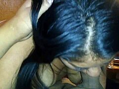 the big ass babe gives rich oral in this homemade scene