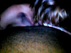 White woman performs blowjob on big black cock