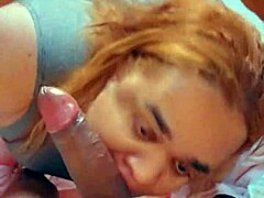 damn this huge 27cm cock is choking me out says travesti neighbor in homemade bareback blowjob with facial cum