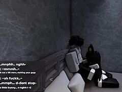 Roblox bunny-girl rides cock wildly until filled with cum