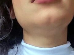 This hot Brazilian brunette with natural tits in lingerie wants you to cum hard for her?