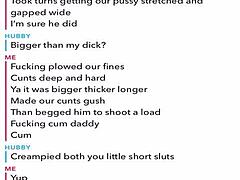 Sexting and cuckolding husband on snap chat with old guy in web chat session