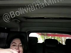 Latina mimi strips naked in car heading to hotel for public outdoor sex with blowjob and ass action!