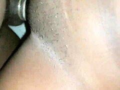 She revels in riding that massive black cock with her shaved pussy