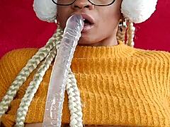 hey check out this putinha latina just swallowing that dildo whole