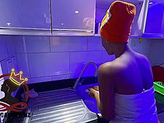 Fuck queen, why are you taking that giant cock from your boss in doggystyle like a moaning petite lover?