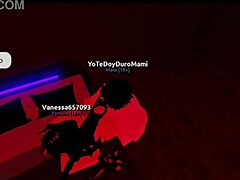 In a wild Roblox scene, the slut whore gets fucked hard in her pussy and ass