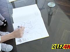 Oh man, this horny lesbian teacher is totally devouring that teen's wet pussy 😈👅