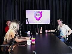 blonde feels hot and strips after guest says he freed a woman at swing house - jow jow sheer red