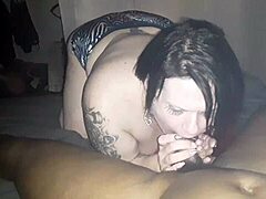 Cherry takes on big black cock in intriguing swallow challenge