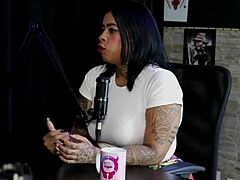 Imagine a Brazilian swinger game where Marcelly Mello in sheer red lingerie contrasts with blonde teens using toys