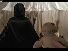 Damn, This Squirting Whore Hands Over Full Domination to a Creepy Guy Using a Voodoo Doll!