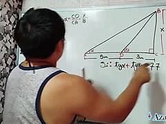 amateurs asian student nerd teacher in bedroom with brown eyes