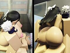 Utahime Demonstrates Strength by Engaging Intensely With a Spirited Companion in a Passionate Encounter.