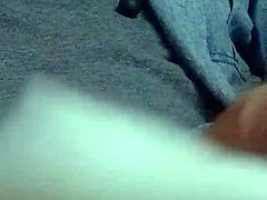 Byrd grabs his massive cock for a solo homemade jerk off session in the bathroom flashing his long hair until he squirts hugely for his watching wife