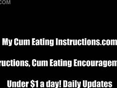 Flexible Gymnast Guides You Through Cum Eating Instructions With Domination And Humiliation