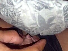 Two Thick Cocks Stretching Her Tight Shaved Pussy Until Creamy Orgasm Erupts