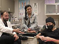 What happens during Jasmine Rose's intriguing pre-employment physical exam at the clinic?