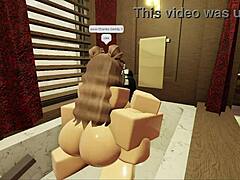 brunette with a fat ass sucks and fucks in the bathtub