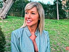 Emmy And Kyara Two Beautiful Brunette And Blonde Milfs In Ffm Threesome Lingerie Action