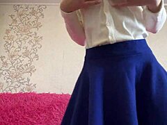 sexy 18 year old student caresses her tight wet pussy and big tits